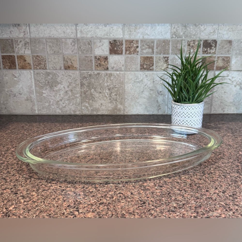 Vintage Pyrex #1233: Clear Oval 3 QT Roaster Casserole Dish or Meat Tray